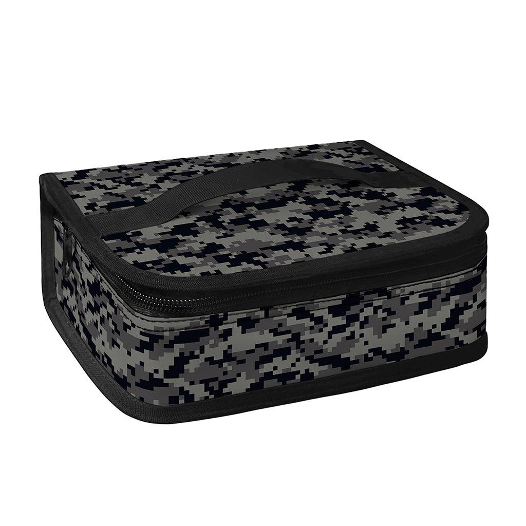 Black And Grey Digital Camo Print Small Lunch Bag