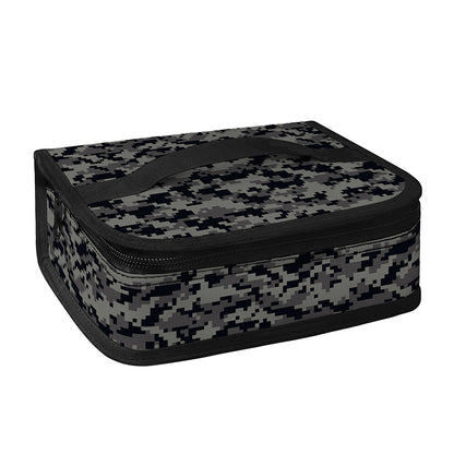 Black And Grey Digital Camo Print Small Lunch Bag