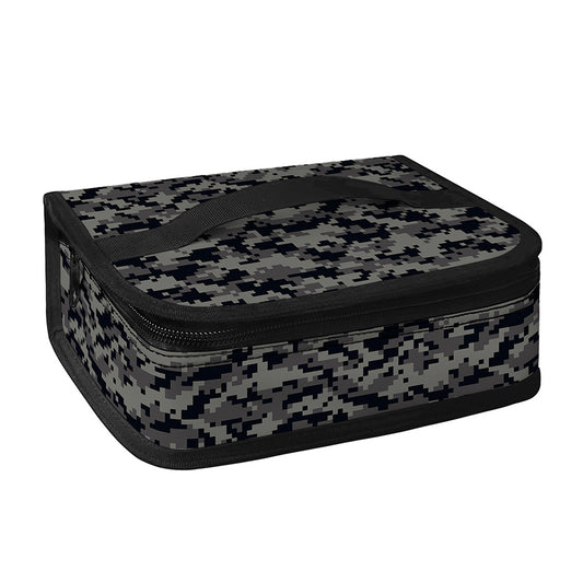Black And Grey Digital Camo Print Small Lunch Bag