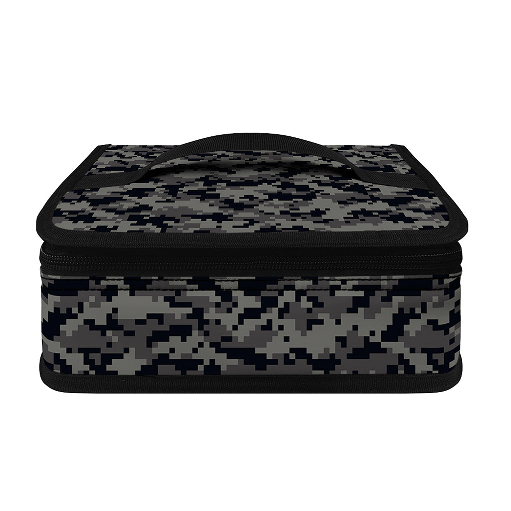 Black And Grey Digital Camo Print Small Lunch Bag