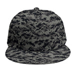 Black And Grey Digital Camo Print Snapback Cap