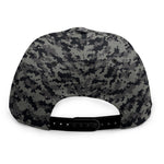 Black And Grey Digital Camo Print Snapback Cap