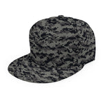 Black And Grey Digital Camo Print Snapback Cap