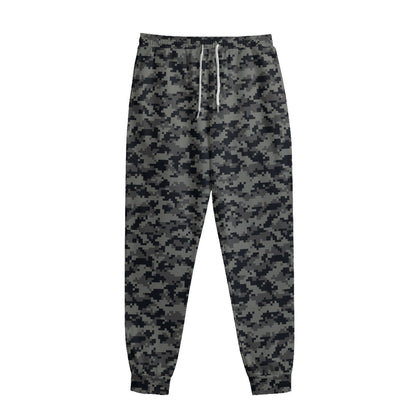 Black And Grey Digital Camo Print Sweatpants
