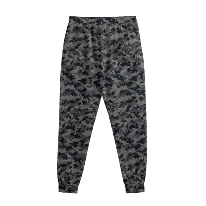 Black And Grey Digital Camo Print Sweatpants