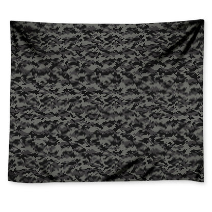 Black And Grey Digital Camo Print Tapestry