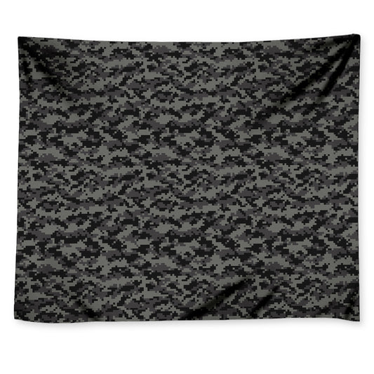 Black And Grey Digital Camo Print Tapestry