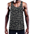 Black And Grey Digital Camo Print Men's Workout Tank Top