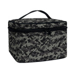 Black And Grey Digital Camo Print Travel Makeup Bag