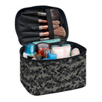 Black And Grey Digital Camo Print Travel Makeup Bag