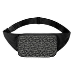 Black And Grey Digital Camo Print Waist Bag