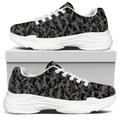 Black And Grey Digital Camo Print White Chunky Shoes