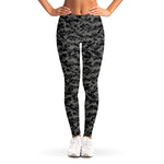 Black And Grey Digital Camo Print Women's Leggings