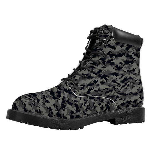 Black And Grey Digital Camo Print Work Boots