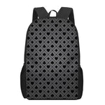 Black And Grey Playing Card Suits Print 17 Inch Backpack