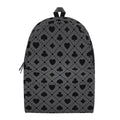 Black And Grey Playing Card Suits Print School Backpack