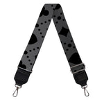 Black And Grey Playing Card Suits Print Bag Strap