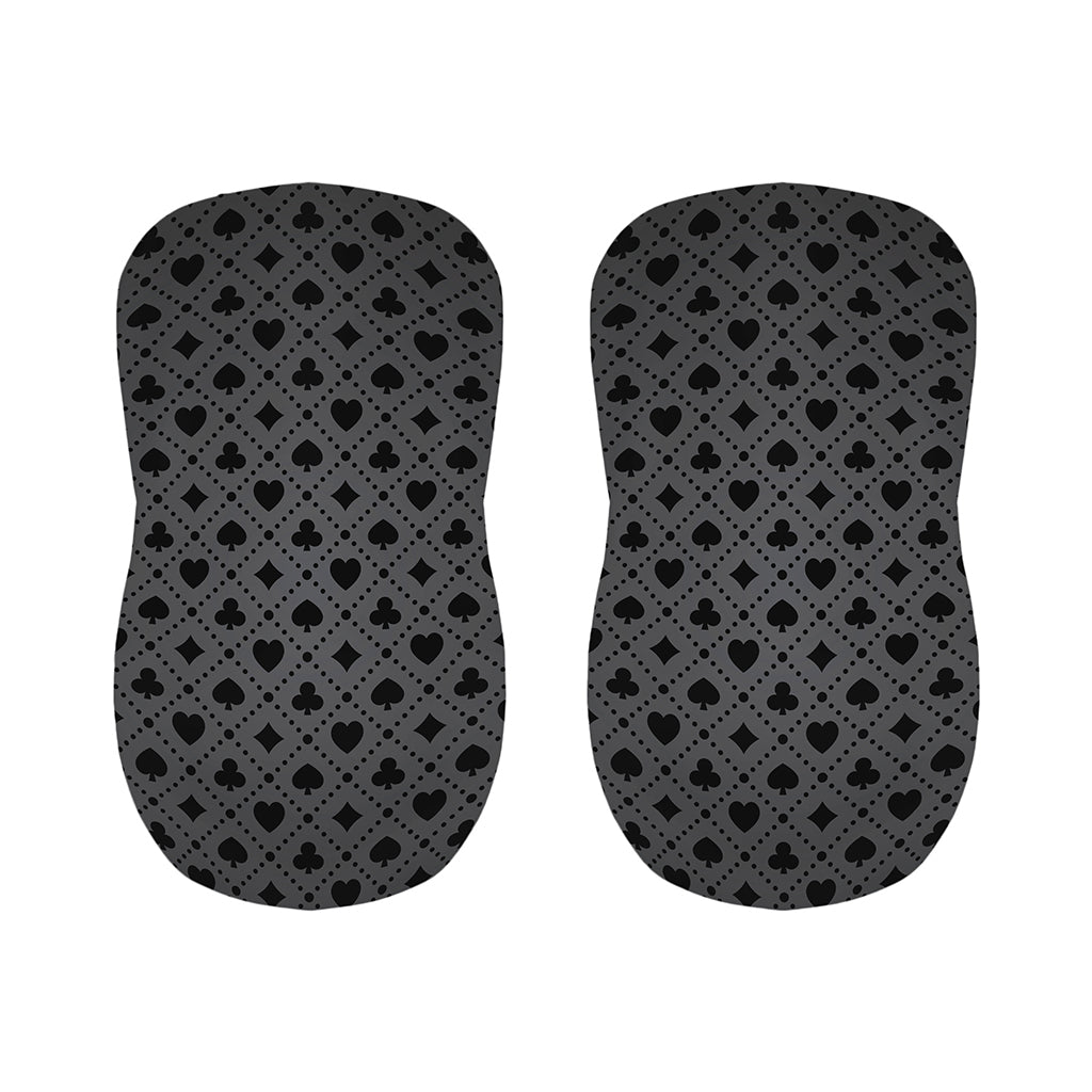 Black And Grey Playing Card Suits Print Bar Stool Covers