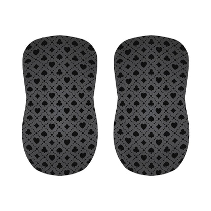 Black And Grey Playing Card Suits Print Bar Stool Covers