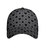 Black And Grey Playing Card Suits Print Baseball Cap