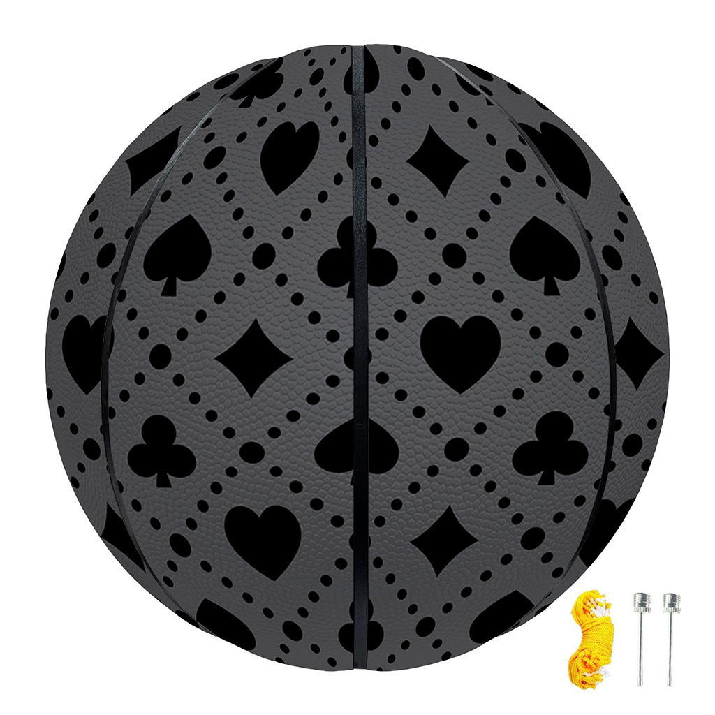Black And Grey Playing Card Suits Print Basketball