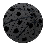 Black And Grey Playing Card Suits Print Basketball
