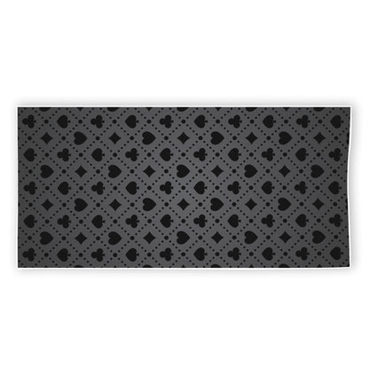Black And Grey Playing Card Suits Print Beach Towel