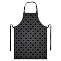 Black And Grey Playing Card Suits Print Bib Apron With Pocket