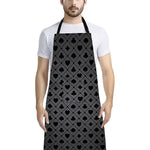 Black And Grey Playing Card Suits Print Bib Apron With Pocket