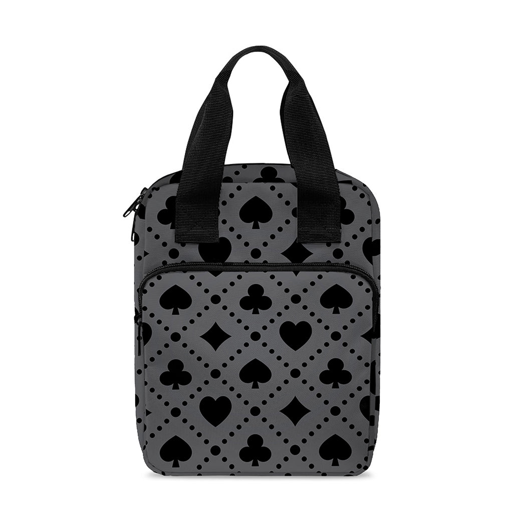 Black And Grey Playing Card Suits Print Bible Tote Bag