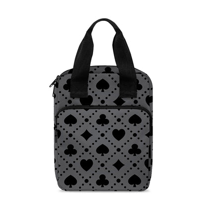 Black And Grey Playing Card Suits Print Bible Tote Bag