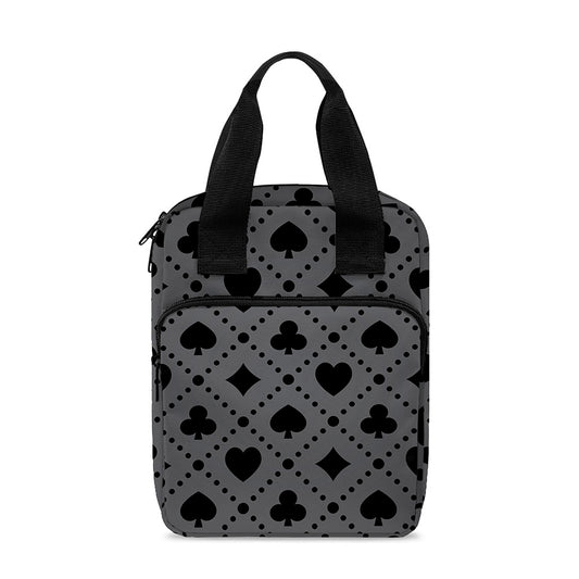 Black And Grey Playing Card Suits Print Bible Tote Bag