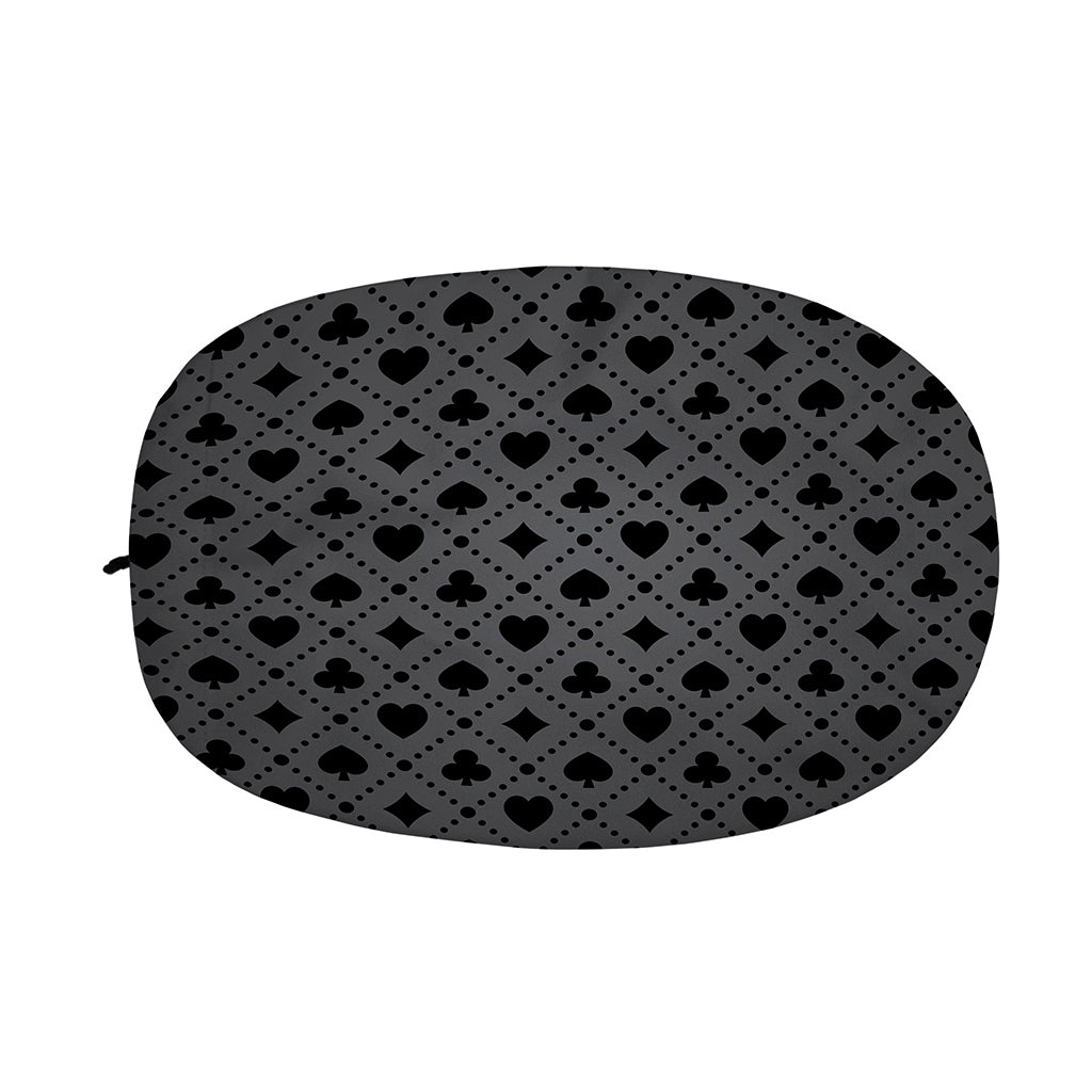 Black And Grey Playing Card Suits Print Car Side Mirror Covers