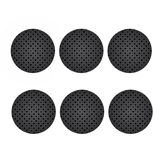 Black And Grey Playing Card Suits Print Coaster Set