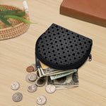 Black And Grey Playing Card Suits Print Coin Purse