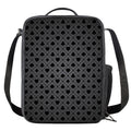 Black And Grey Playing Card Suits Print Crossbody Lunch Bag