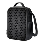 Black And Grey Playing Card Suits Print Crossbody Lunch Bag