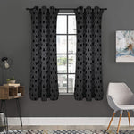 Black And Grey Playing Card Suits Print Curtain