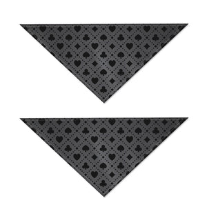 Black And Grey Playing Card Suits Print Dog Bandana