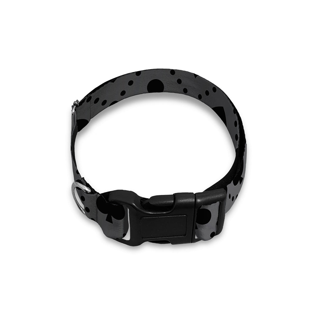 Black And Grey Playing Card Suits Print Dog Collar