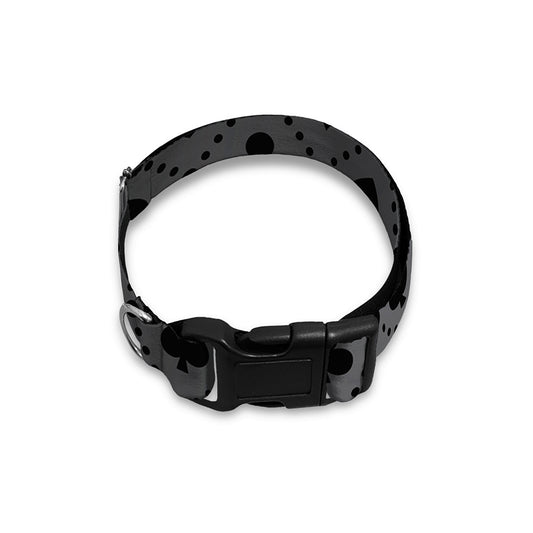 Black And Grey Playing Card Suits Print Dog Collar