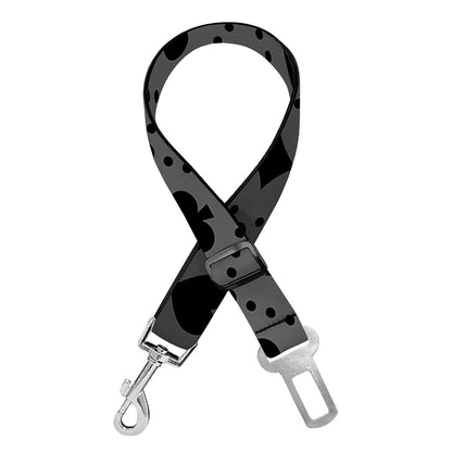 Black And Grey Playing Card Suits Print Dog Seat Belt