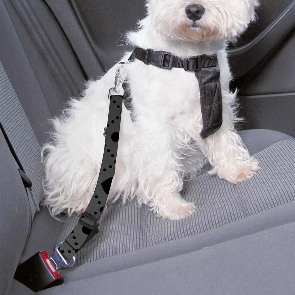 Black And Grey Playing Card Suits Print Dog Seat Belt