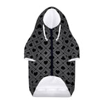 Black And Grey Playing Card Suits Print Dog Zip Up Hoodie