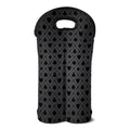 Black And Grey Playing Card Suits Print Double Neoprene Wine Tote