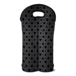 Black And Grey Playing Card Suits Print Double Neoprene Wine Tote