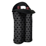Black And Grey Playing Card Suits Print Double Neoprene Wine Tote