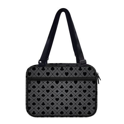 Black And Grey Playing Card Suits Print Double Strap Bible Bag