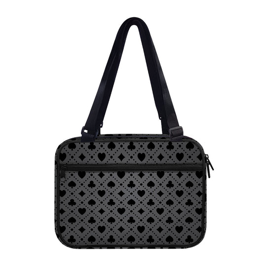 Black And Grey Playing Card Suits Print Double Strap Bible Bag