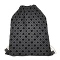 Black And Grey Playing Card Suits Print Drawstring Bag